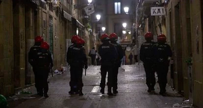 Desalojo policial de la parte vieja de San Sebastián. 
