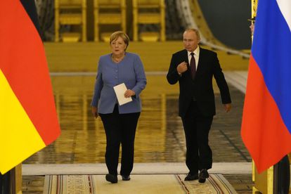Angela Merkel y Vladimir Putin tras su encuentro en el Kremlin el 20 de agosto.