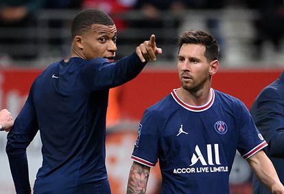 Mbappé y Messi, este domingo tras el Reims-PSG.