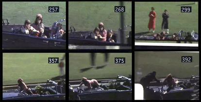En la imagen, seis fotogramas de la filmación de Abraham Zapruder del asesinato de John Kennedy el 22 de noviembre de 1963.