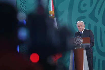 López Obrador en una conferencia de prensa matutina el 4 de agosto