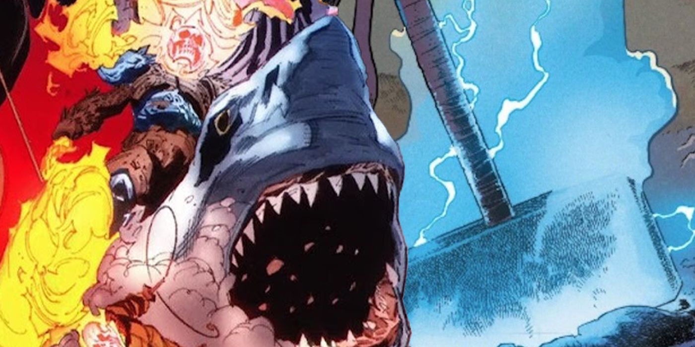 Nuevas estrellas del equipo de los Vengadores sorprenden a Mjolnir Wielder y Ghost Rider en un tiburón