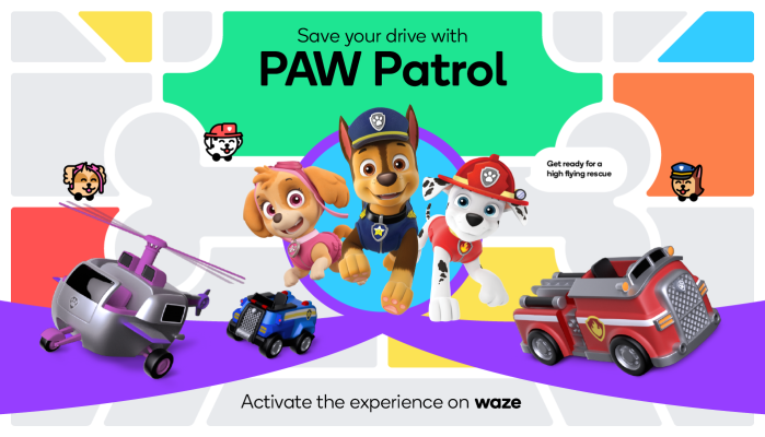 Waze con las voces de 'PAW Patrol' suena como un paseo en auto