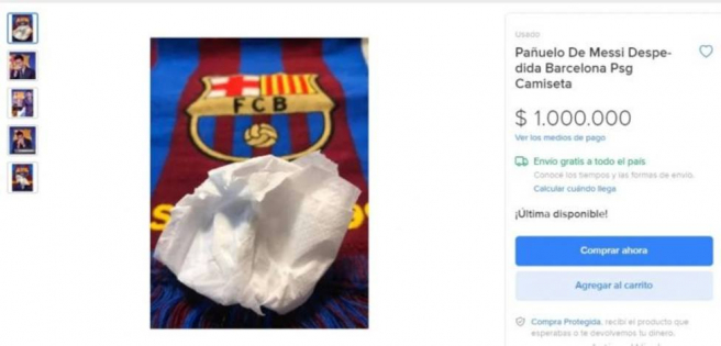 se subasta por 1 millón de dólares el pañuelo que usó en su despedida del FC Barcelona