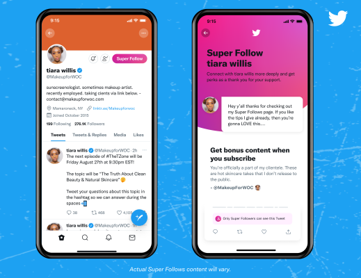 Twitter Super Follows ha generado solo alrededor de $ 6K + en sus primeras dos semanas
