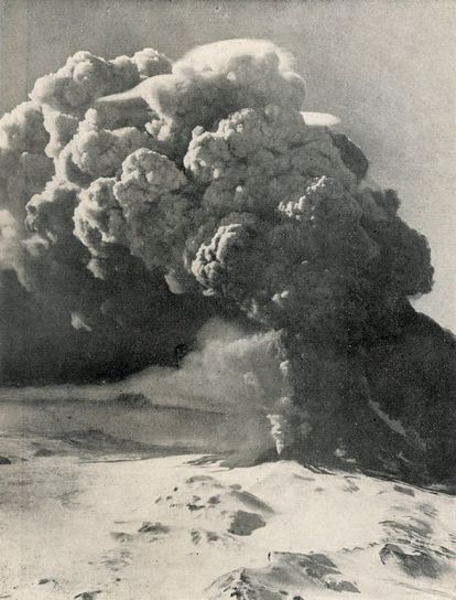 Una imagen de la erupción del volcán Hekla, en 1947.