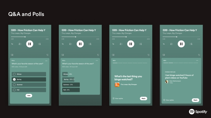 Spotify lanza encuestas de podcast y preguntas y respuestas para creadores y usuarios de todo el mundo