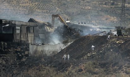 Planta de residuos de Chiloeches (Guadalajara) tras el incendio registrado en agosto de 2016.