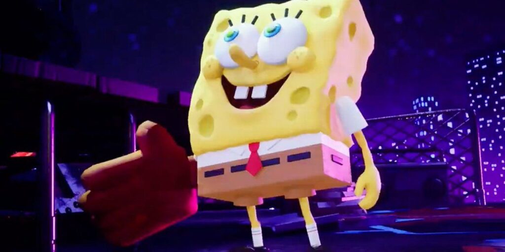 El conjunto de movimientos de pelea de estrellas de Nickelodeon de Bob Esponja usa la imaginación