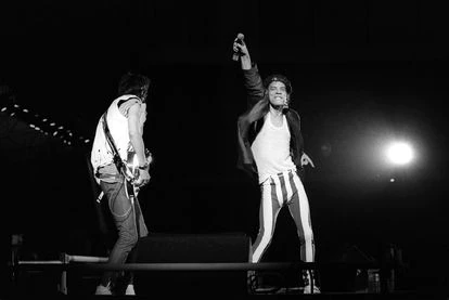 Mick Jagger, en el concierto de los Rolling Stones, en estadio Vicente Calderón de Madrid.