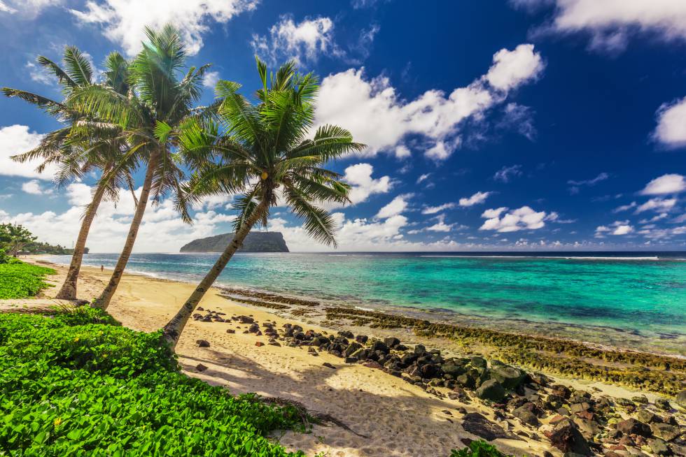 Vista de la playa de Lalomanu.