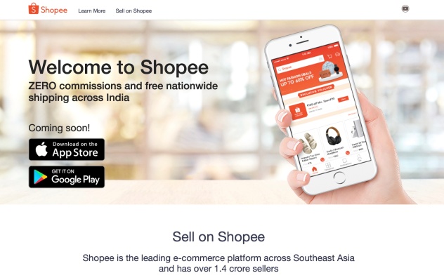 Sea's Shopee lanza silenciosamente un sitio web para vendedores en India