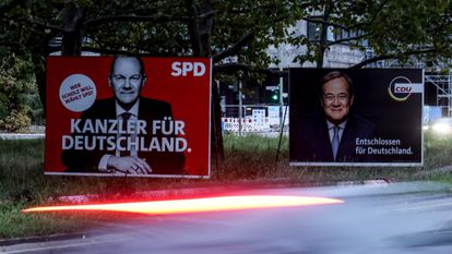 Varios carteles de propaganda electoral en Alemania.