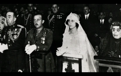 Matrimonio de Francisco Franco y Carmen Polo en 22 de octubre de 1923. Fotograma de la película 'La dura verdad sobre la dictadura de Franco'