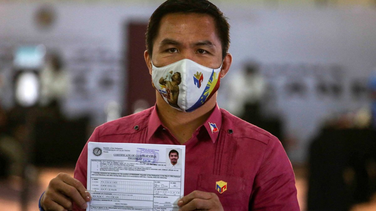Manny Pacquiao oficializa su candidatura a la presidencia de Filipinas