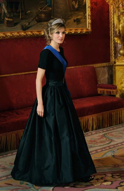 La entonces princesa Letizia en una gala en honor al presidente de Chile, celebrada en Madrid el 7 de marzo de 2021.