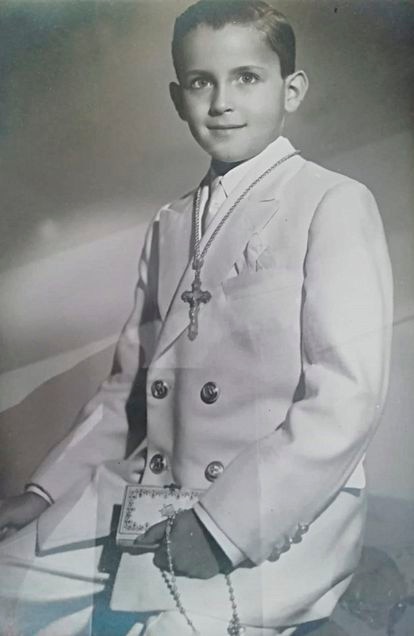 Alfonso Caparrós, víctima de abusos en los jesuitas de Málaga en los años cincuenta, cuando tenía 7 años, edad en que sufrió las agresiones.