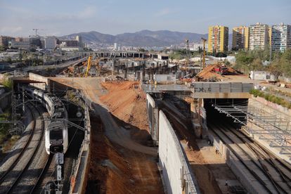 Obras de la futura estación de AVE de La Sagrera, en Barcelona, el pasado agosto.
