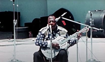 Bukka White, en el festival de blues de Memphis de 1969.