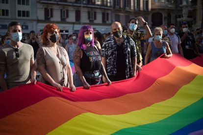 Manifestación contra la homofobia, en Málaga el pasado mes de julio.