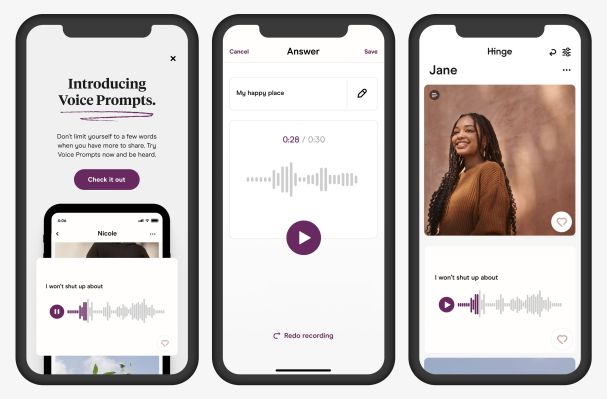 Hinge lanza una nueva función de 'Avisos de voz' para ofrecer a los usuarios una nueva forma de interactuar