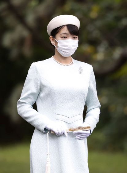 La princesa Mako, en el santuario de los Tres Palacios, en Tokio, el pasado martes, en uno de los actos previos al enlace.