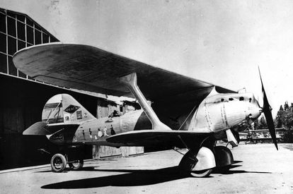 El Breguet XIX GR-72 bautizado 'Jesús del Gran Poder' en el aeródromo de Cuatro Vientos (Madrid).