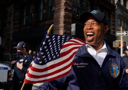 El alcalde electo de Nueva York, Eric Adams, en el desfile del Día de los Veteranos, el pasado 11 de noviembre en la ciudad estadounidense.