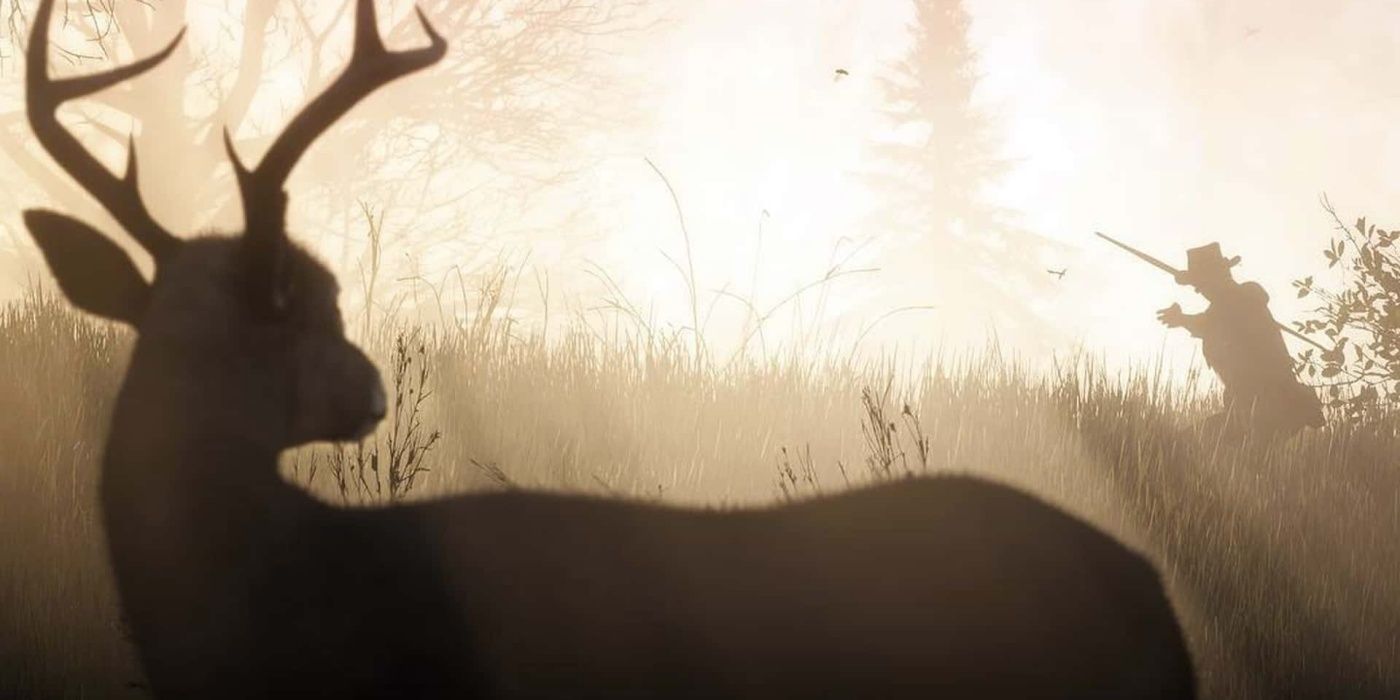 Cazador de Red Dead Online perseguido por un cadáver de ciervo maldito