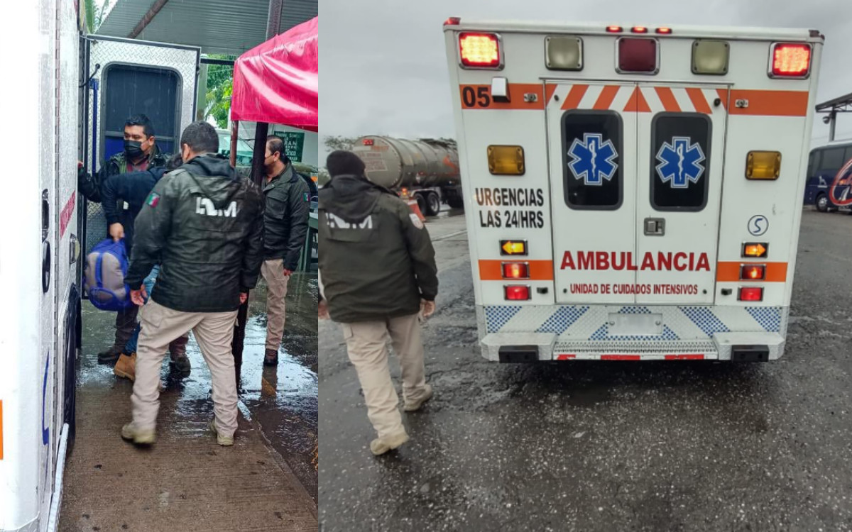 Detienen a 36 migrantes que viajaban en ambulancia de cuidados intensivos