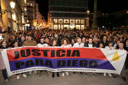 Protesta en A Coruña en febrero de 2020 exigiendo justicia para Diego Bello, en una imagen cedida.