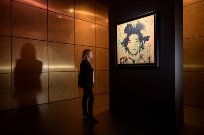 Retrato de 'Jean-Michel Basquiat' realizado por Andy Warhol, subastado el jueves 11 de noviembre en Nueva York. 