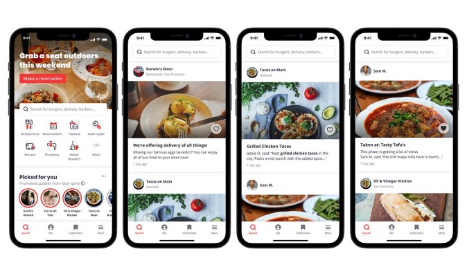 El nuevo feed de inicio de Yelp para iOS hace que sea más fácil descubrir restaurantes locales