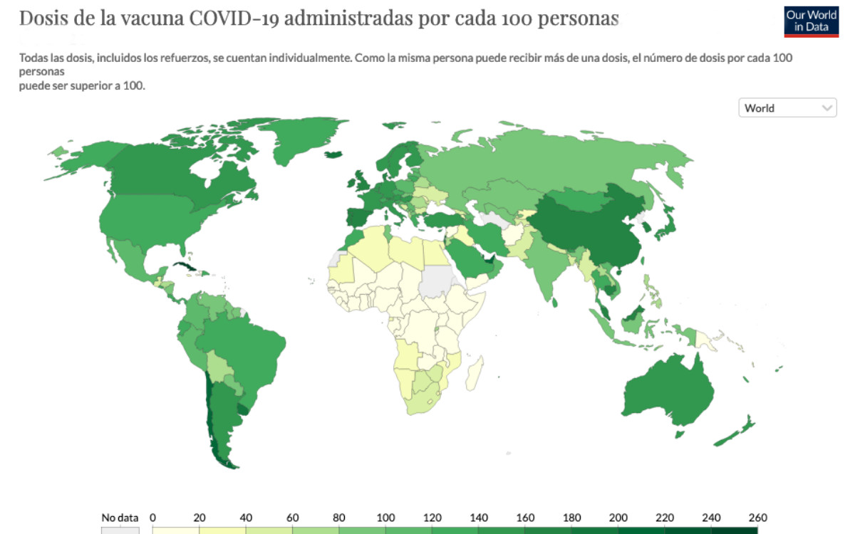 Este mapa exhibe la inequidad en la vacunación: África, el continente olvidado