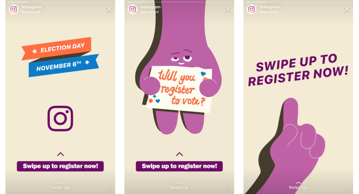 Instagram promoverá la votación a mitad de período con pegatinas e información de registro.