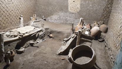 Habitación para esclavos descubierta el sábado pasado en Pompeya.