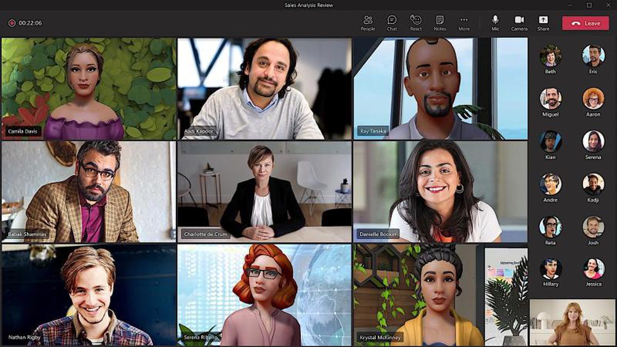 Microsoft se apunta al metaverso y lanza avatares para las videollamadas de Teams