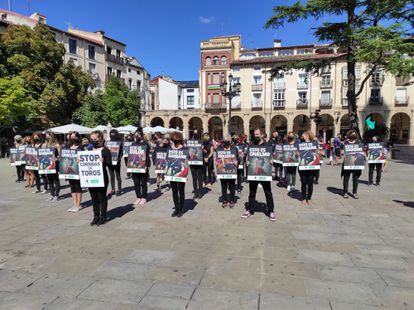 Concentración antitaurina en Logroño, en septiembre de 2019.