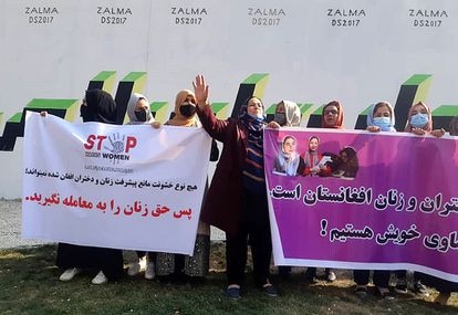 Manifestación de afganas en Kabul el pasado 25 de noviembre. 