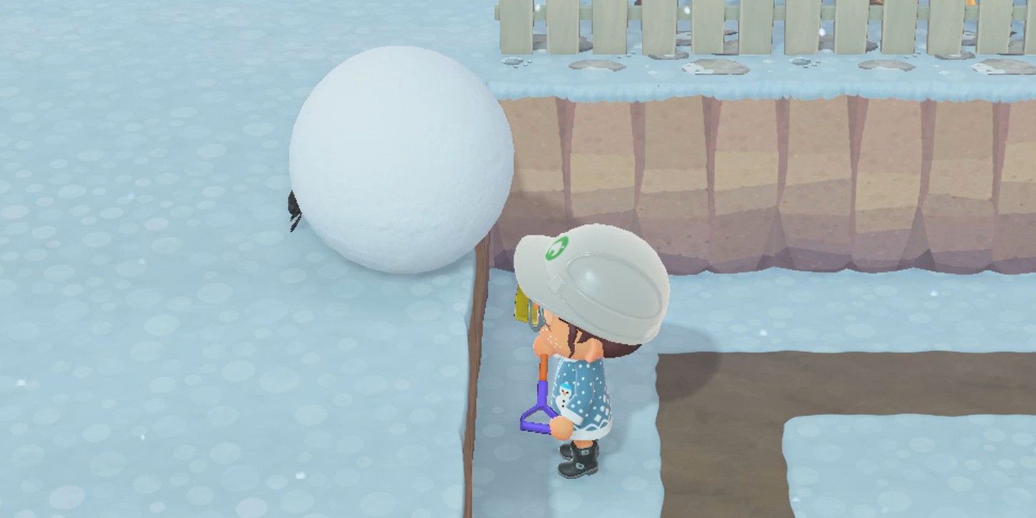 Animal Crossing Bug lanza una bola de nieve sobre la cabeza de un jugador inactivo