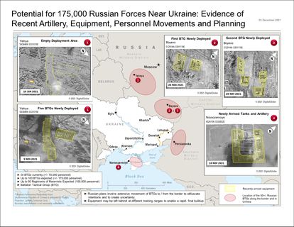 Documento de los servicios de inteligencia estadounidenses sobre los supuestos planes militares de Rusia en Ucrania.