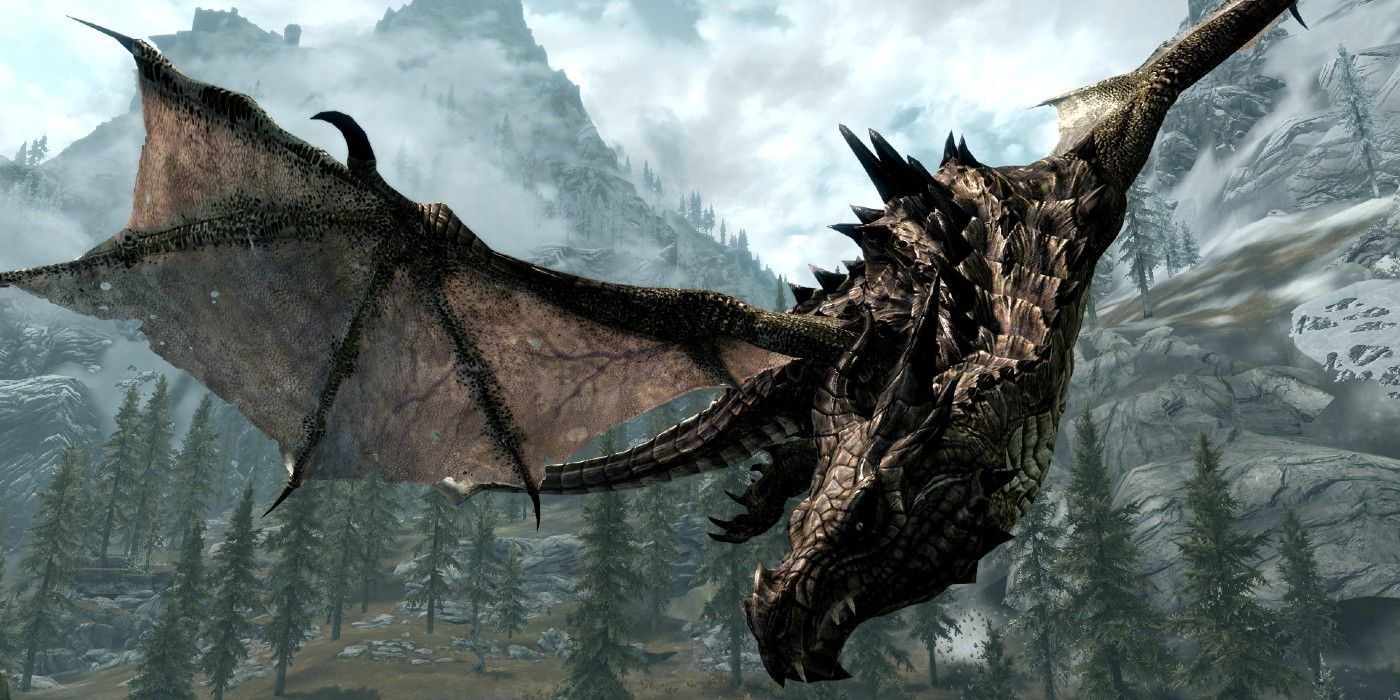 El NPC de Skyrim junto a Dragon dice que no saben si existen dragones