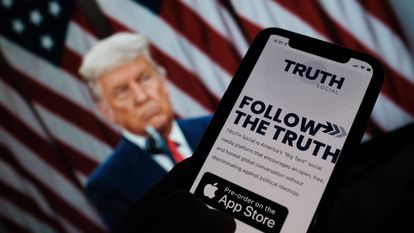 Acto de presentación de la plataforma TRUTH Social de Donald Trump, el 20 de octubre en Los Ángeles.