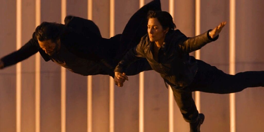 El video de Matrix 4 Set muestra a Neo y Trinity Jump siendo filmados de verdad