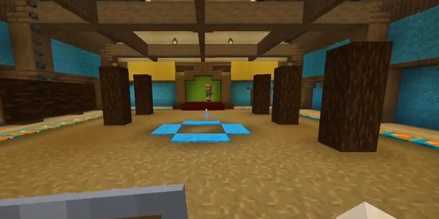 Fan de Minecraft construye una sala de entrenamiento precisa de la espada hacia el cielo