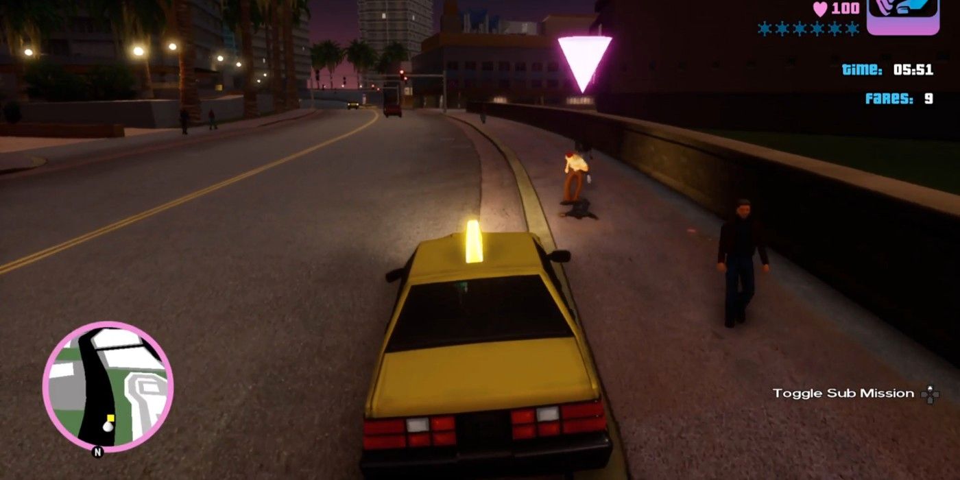 GTA: Vice City Cop mata la tarifa del taxi justo en frente del jugador