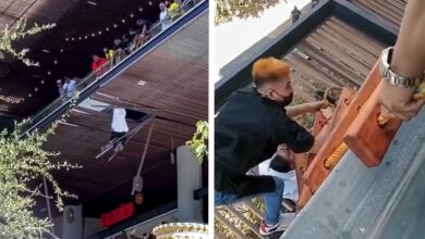Hombre salta del tercer piso en una plaza comercial de Nuevo León; sobrevive | Videos