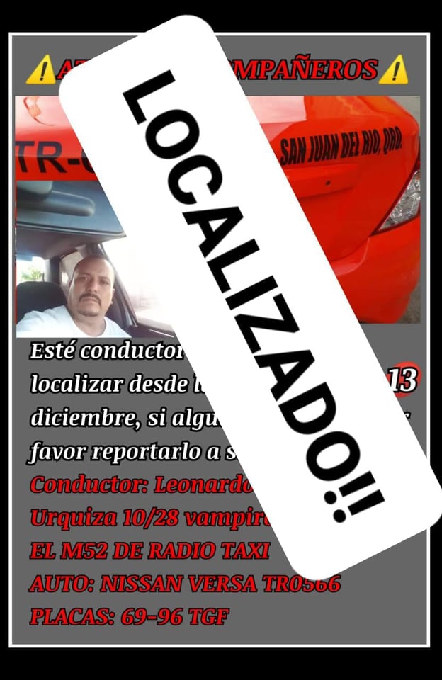 Localizan sano y salvo a taxista reportado desaparecido en San Juan del Río
