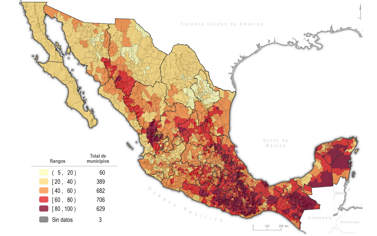 México dividido: pobreza se concentra en el sur, el norte tiene menos carencias
