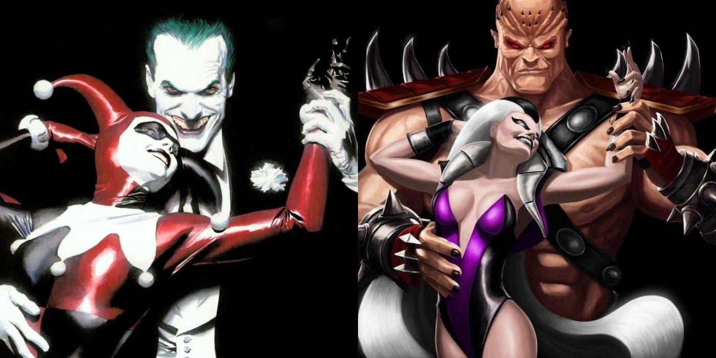Mortal Kombat: Shao Kahn y Sindel Echo Joker y Harley Quinn en el arte
